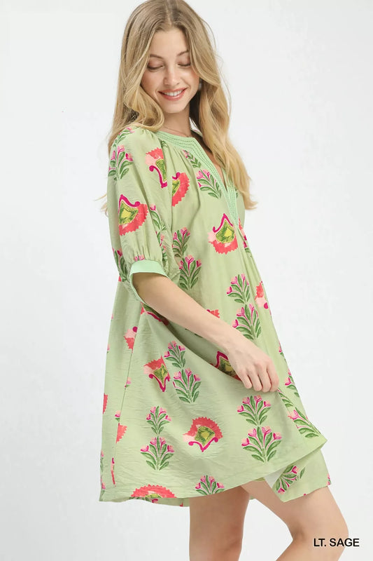 umgee abstract print Umgee Abstract Print Mini Dress view 2 (dress) - shop at us.meeeshop