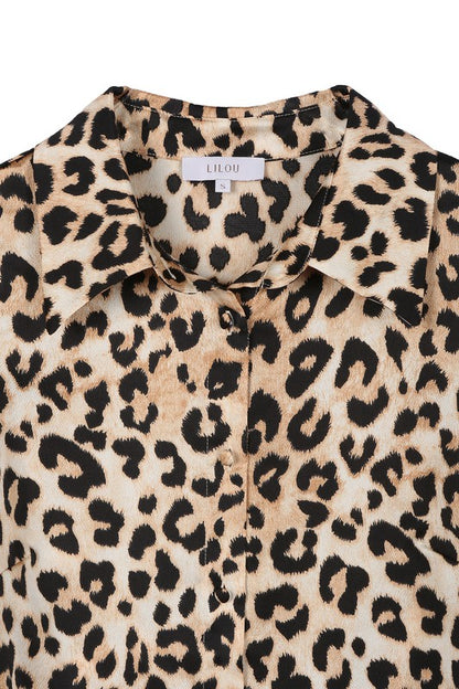 Lilou Satin leopard blouse | us.meeeshop