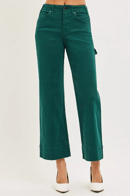 risen tummy control Risen Tummy Control High Rise Crop Wide No Waist Band Pants view 3 (bottom) - shop at us.meeeshop