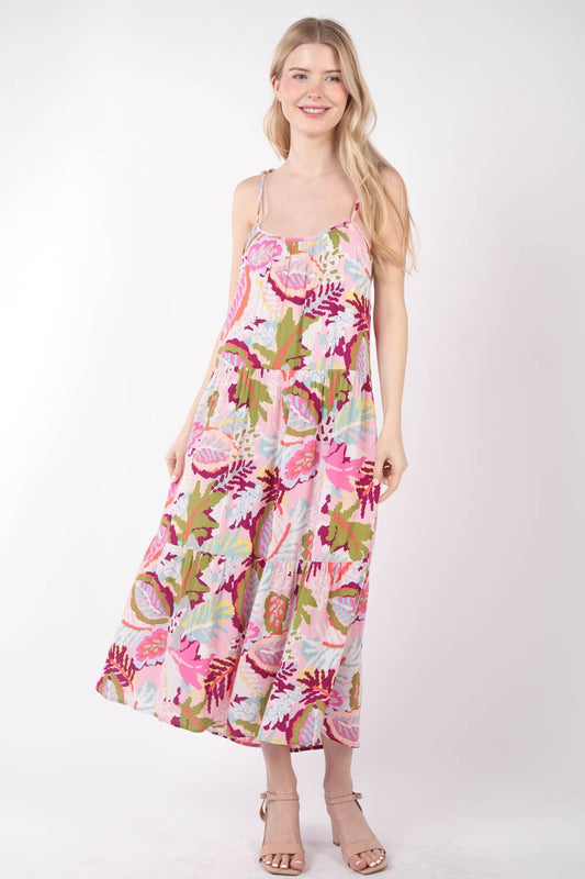 VERY J Tropical Printed Cami Midi Dress | us.meeeshop