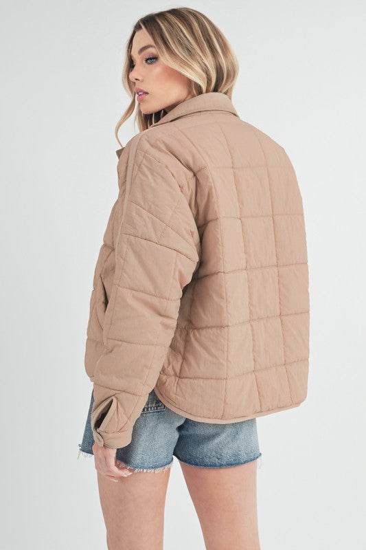 Aemi + Co Quilted Zip Up Puffer Jacket - us.meeeshop