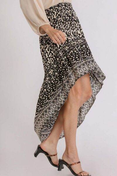 Umgee | Animal Border Print High Low Knirt Plus Size - us.meeeshop