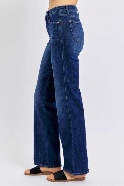 Judy Blue Tummy Control Straight Jeans Plus Size - us.meeeshop