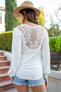 Back Patch Bell Sleeve Jersey Top-rayon/span Black (top) - rayonspan top, jersey rayonspan top - shop at us.meeeshop