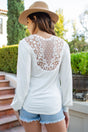 Back Patch Bell Sleeve Jersey Top-rayon/span