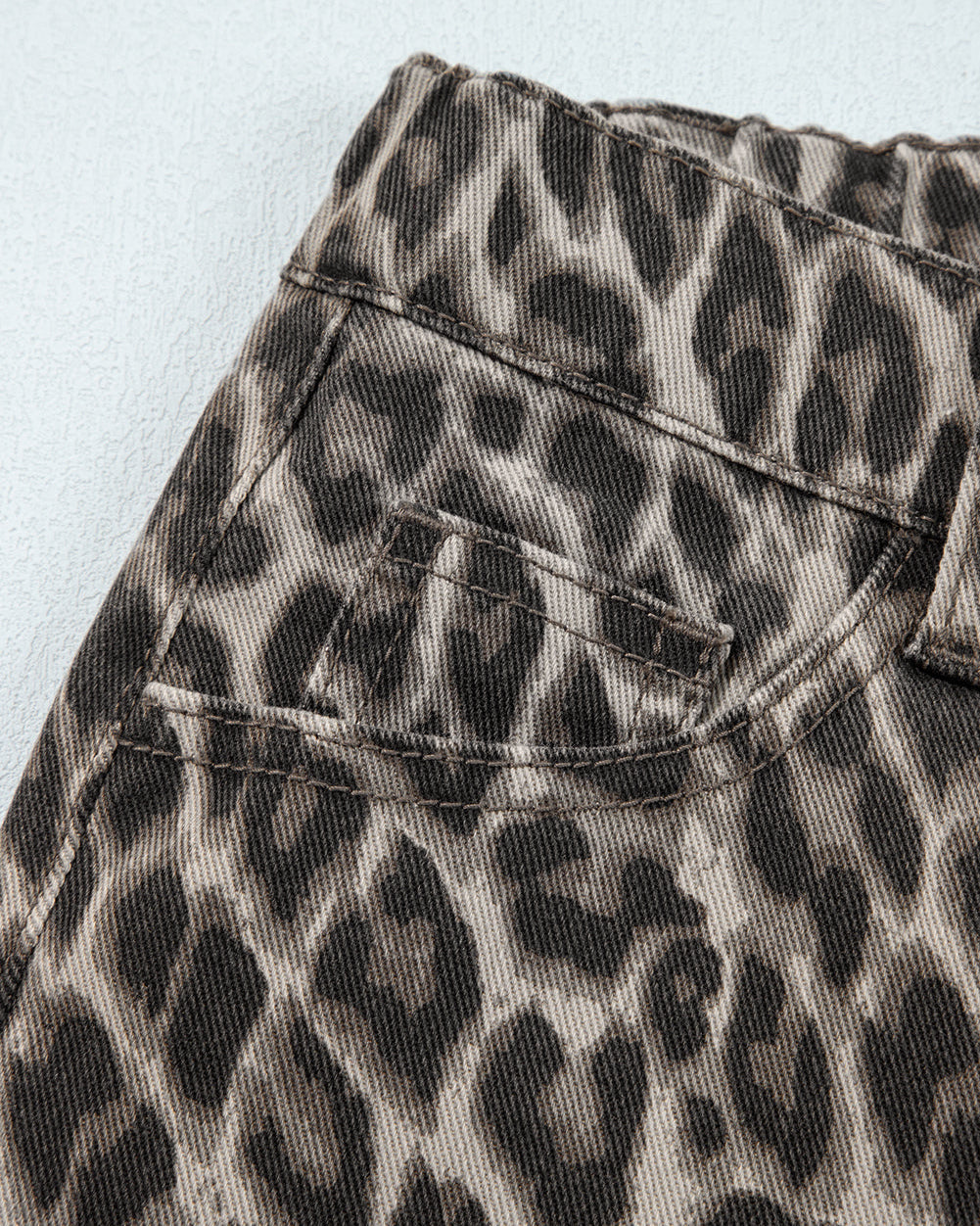 Bailey Leopard Straight Loose Leg Jeans view 11 (bottom) - leg jeans, loose leg jeans - shop at us.meeeshop