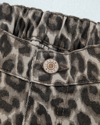 Bailey Leopard Straight Loose Leg Jeans view 9 (bottom) - leg jeans, loose leg jeans - shop at us.meeeshop
