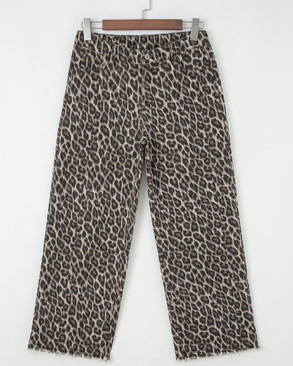 Bailey Leopard Straight Loose Leg Jeans Yellow view 7 (bottom) - leg jeans, loose leg jeans - shop at us.meeeshop