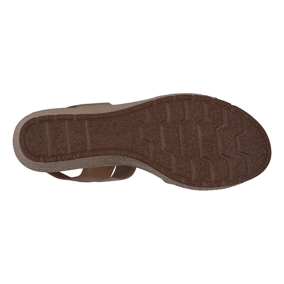 Bane Natural Embellished Elastic Double Band Wedge Sandals Natural view 5 (shoe) - wedge sandals, band  - shop at us.meeeshop