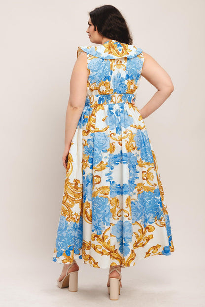 Baroque Bloom Woven Midi Dress view 8 - Baroque Floral Dress