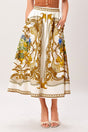 Baroque Escape Woven Midi Skirt