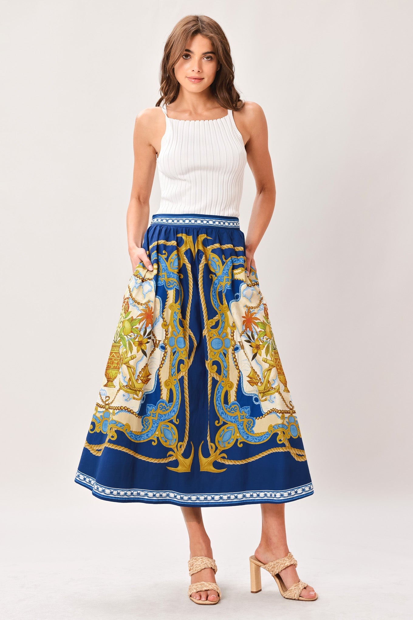 baroque escape woven Baroque Escape Woven Midi Skirt view 7 (dress) - shop at us.meeeshop