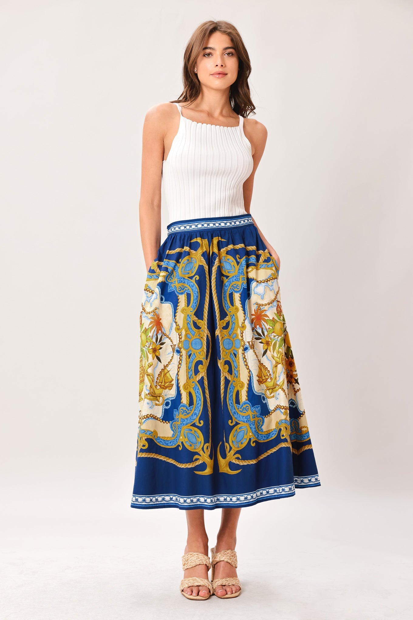 baroque escape woven Baroque Escape Woven Midi Skirt view 9 (dress) - shop at us.meeeshop