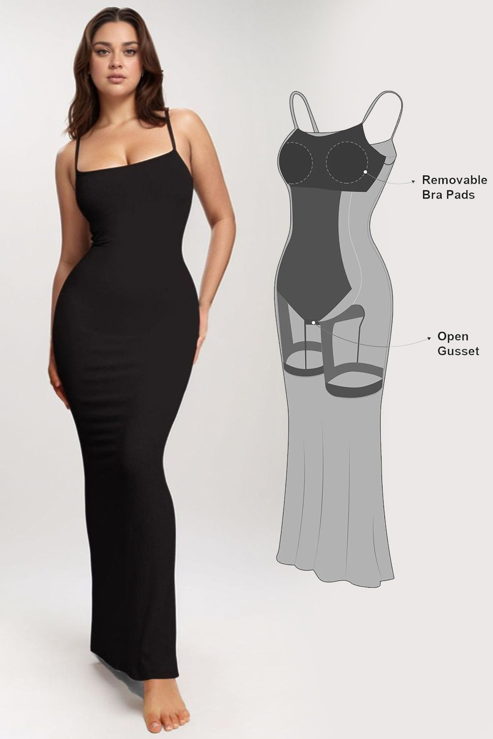 Basic Bae Built-in Shapewear Sleeveless Maxi Dress in Black - Basic Bae Clothing