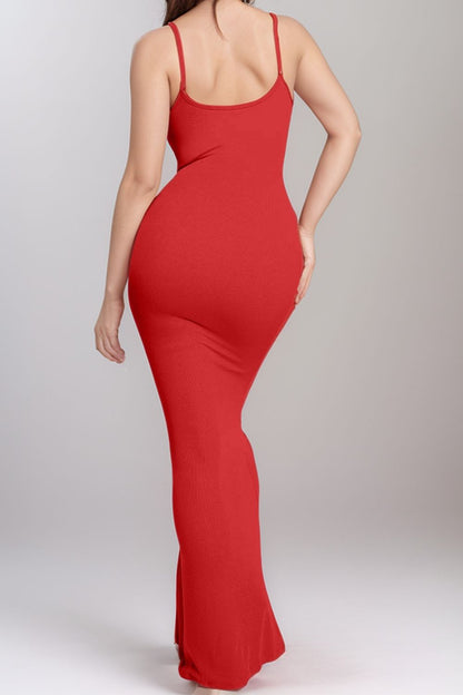 Basic Bae Built-in Shapewear Sleeveless Maxi Dress in Red view 11 - Basic Bae Clothing
