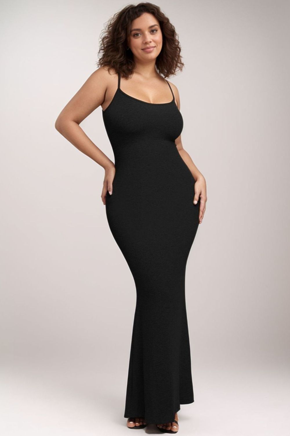 Basic Bae Built-in Shapewear Sleeveless Maxi Dress in Black view 3 - Basic Bae Clothing