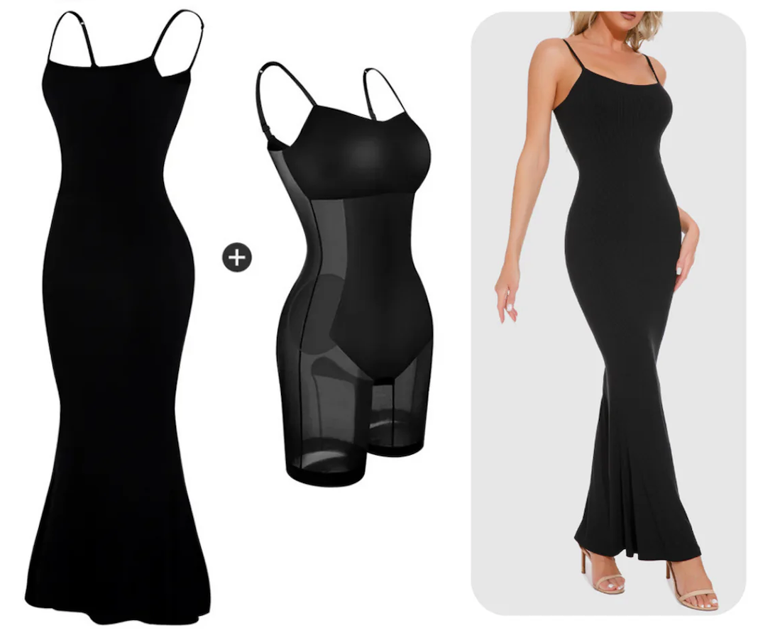 Basic Bae Built-in Shapewear Sleeveless Maxi Dress in Black view 5 - Basic Bae Clothing