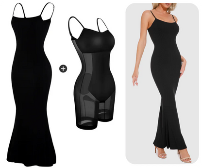 Basic Bae Built-in Shapewear Sleeveless Maxi Dress in Black view 5 - Basic Bae Clothing