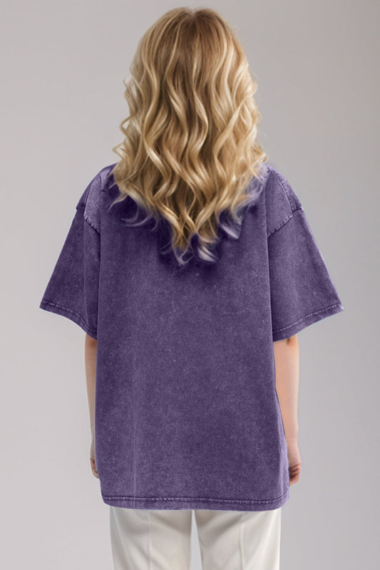 Basic Bae Round Neck Half Sleeve T-shirt in Mauve view 2 - Half Shirt (top)