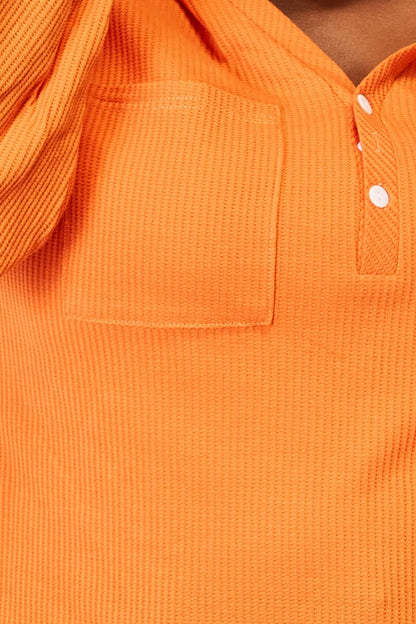 Basic Bae Side Slit Buttoned Waffle Knit Hoodie view 10 - Fall Wardrobe Essential (top)