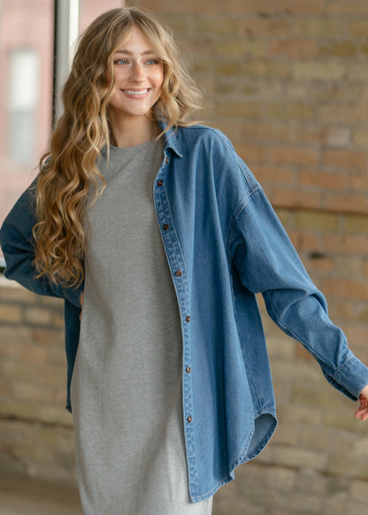 Baylor Gray Ribbed T-shirt Dress view 10