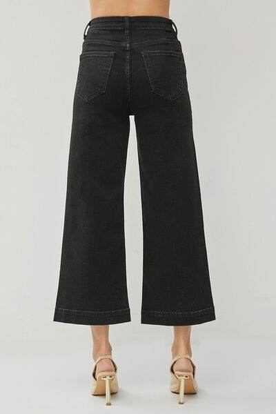 RISEN High Rise Wide Leg Ankle Jeans - us.meeeshop