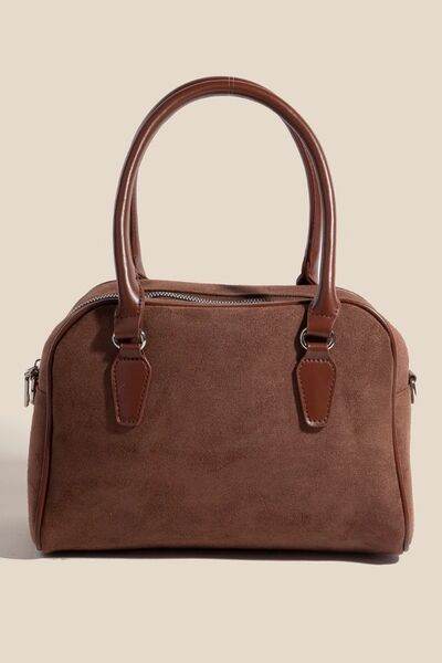 Fame Faux Leather Handle Boxy Handbag - us.meeeshop