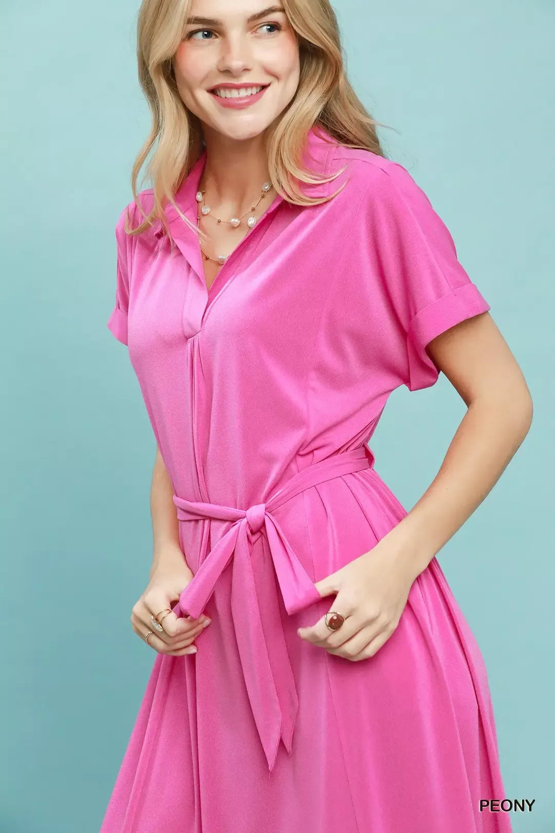 umgee collared belted Umgee Collared Belted Midi Dress view 6 (dress) - shop at us.meeeshop