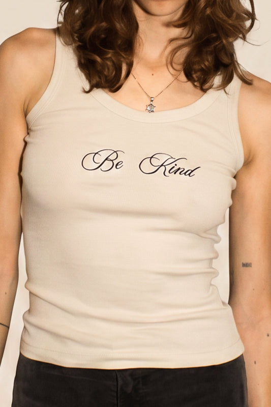 Be Kind Embroidery Tank in S view 2 (top)