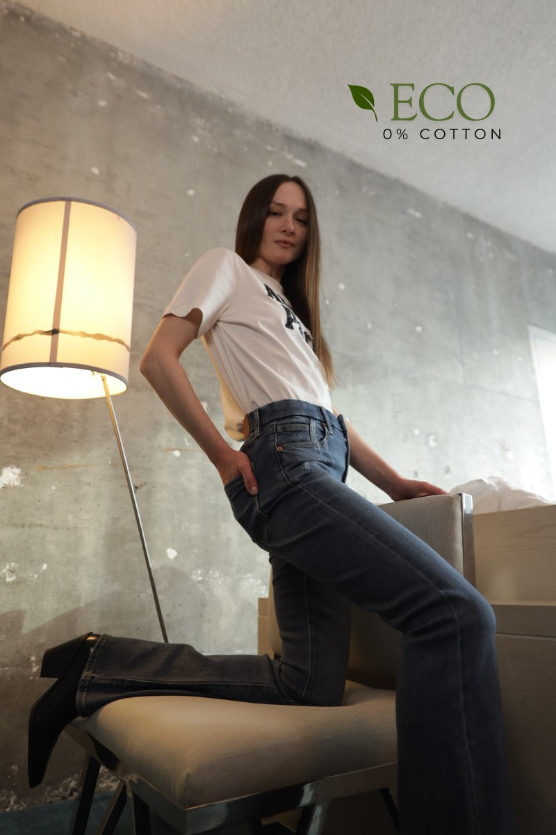 Beatrice Eco Zero Cotton High Rise Phone Pocket Bootcut Jeans view 5 - High-Waisted (bottom)