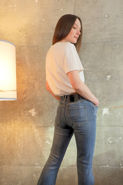 Beatrice Eco Zero Cotton High Rise Phone Pocket Bootcut Jeans view 7 - High-Waisted (bottom)