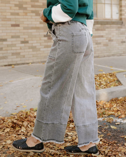 . Beau Wide Leg Jeans - Gray Wash - MeeeShop Women's Fashion