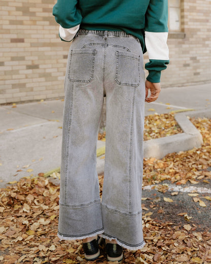 Beau Wide Leg Jeans - Gray Wash view 9 (bottom)