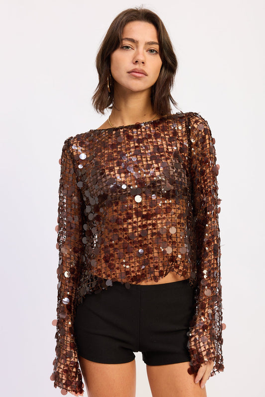 Bellezza Top in Brown - Topgolf Bellezza