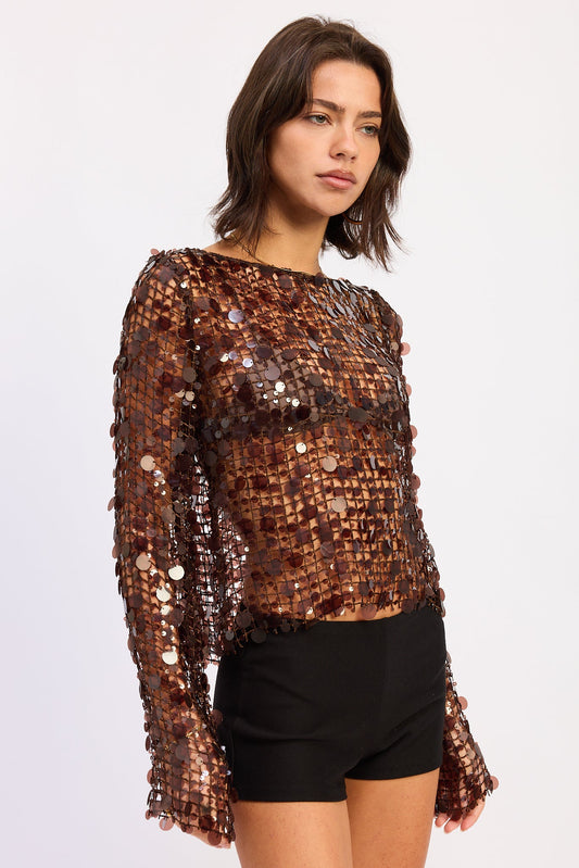 Bellezza Top in Brown view 2 - Topgolf Bellezza