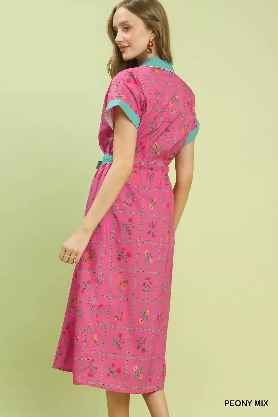 umgee mix floral Umgee Mix Floral Button-front Midi Dress view 4 (dress) - shop at us.meeeshop