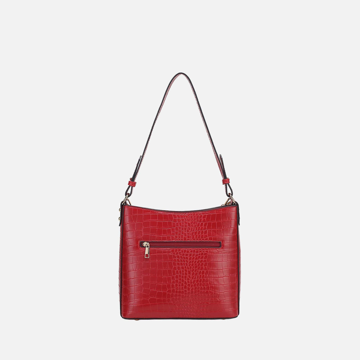 Bizzy Embossed Shoulder Bag in Chocolate view 3