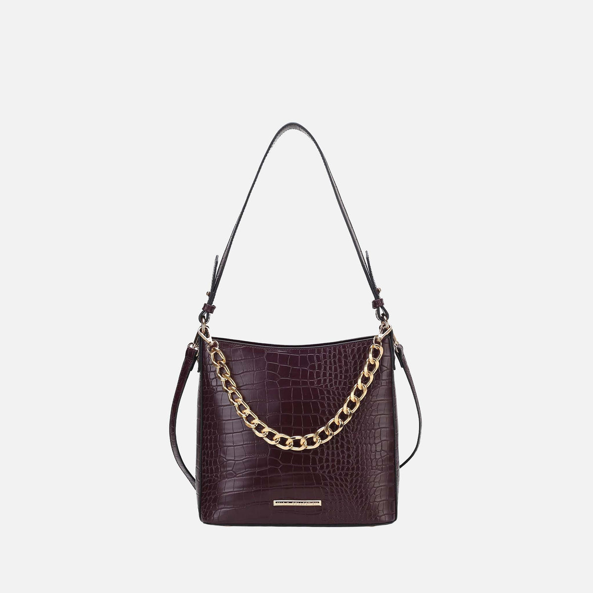 Bizzy Embossed Shoulder Bag in Light Grey view 7