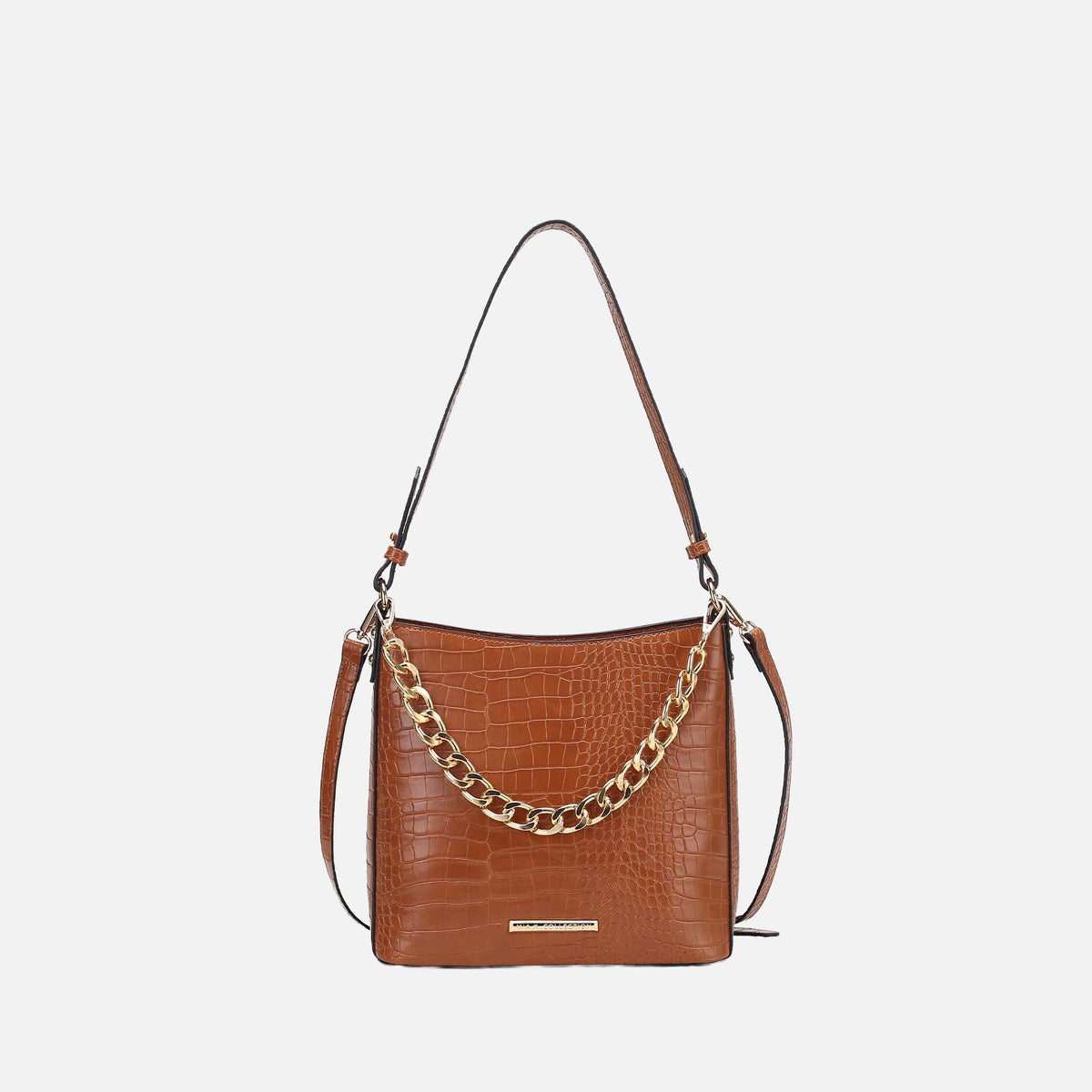 Bizzy Embossed Shoulder Bag in Navy view 9