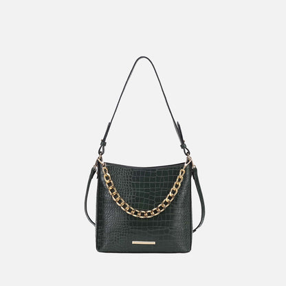 Bizzy Embossed Shoulder Bag in Taupe view 11