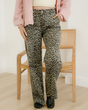 Black Leopard Print Wide Leg High Waist Jeans