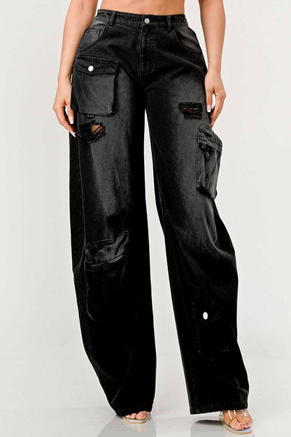 Black Taylor Washed Distressed Jean in Medium view 2 - Black Jeans Taylor Swift (bottom)