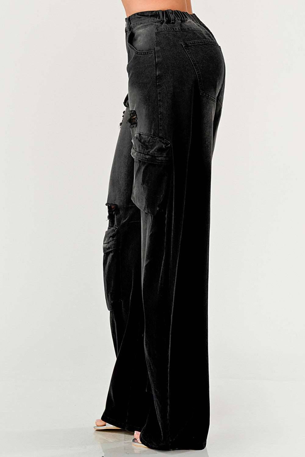 Black Taylor Washed Distressed Jean view 4 - Black Jeans Taylor Swift (bottom)