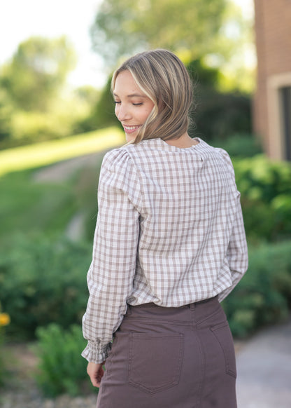 Blake Cinched Sleeve Blouse in Black view 11 - Black Cinched Blouse (top)