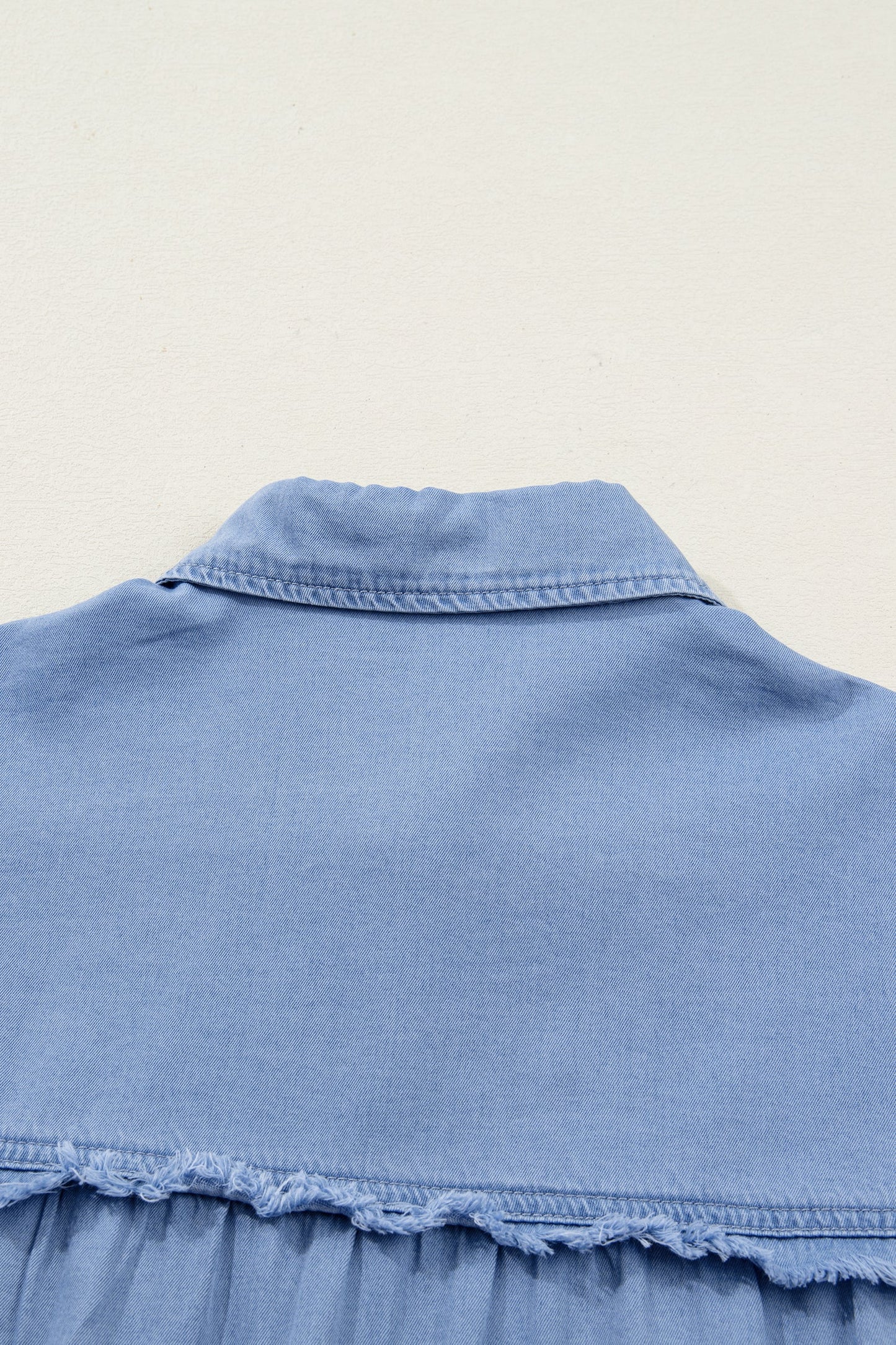 . Blake Washed Drop Shoulder Bracelet Sleeve Chambray Shirt - MeeeShop Women's Fashion