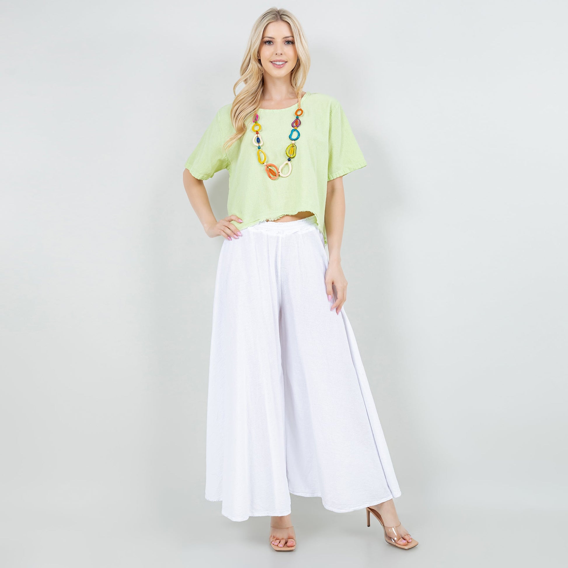 Blanche Pants - 100% Cotton Gauze in Acacia/ Size OSFM (bottom)