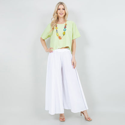 Blanche Pants - 100% Cotton Gauze in Acacia/ Size OSFM (bottom)