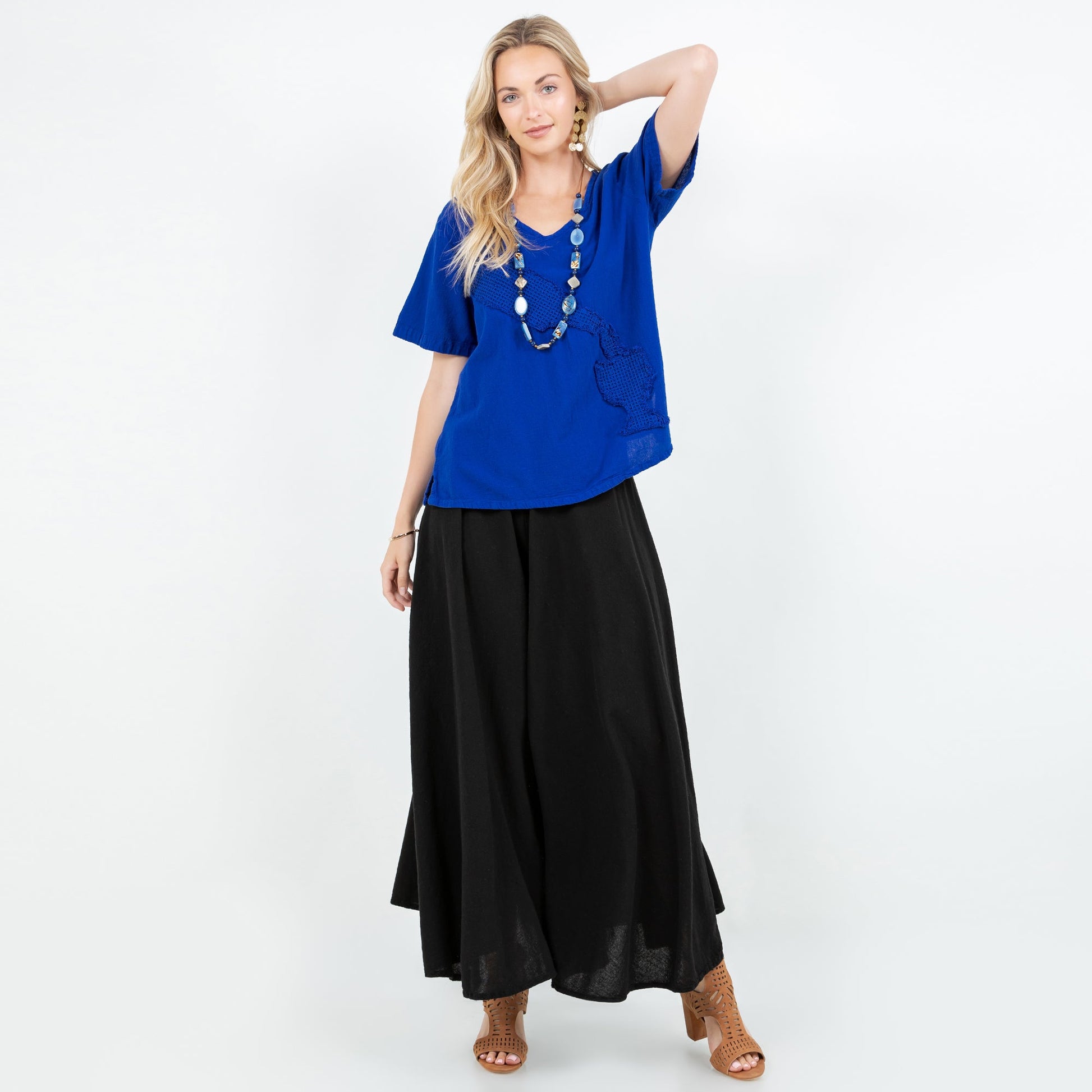Blanche Pants - 100% Cotton Gauze in Coffee/ Size OSFM view 6 (bottom)