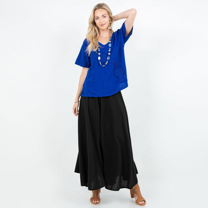 Blanche Pants - 100% Cotton Gauze in Coffee/ Size OSFM view 6 (bottom)