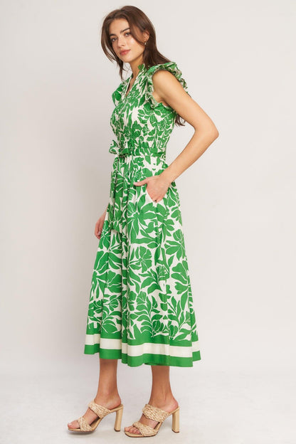 bloom energy woven Bloom Energy Woven Midi Dress view 3 (dress) - shop at us.meeeshop